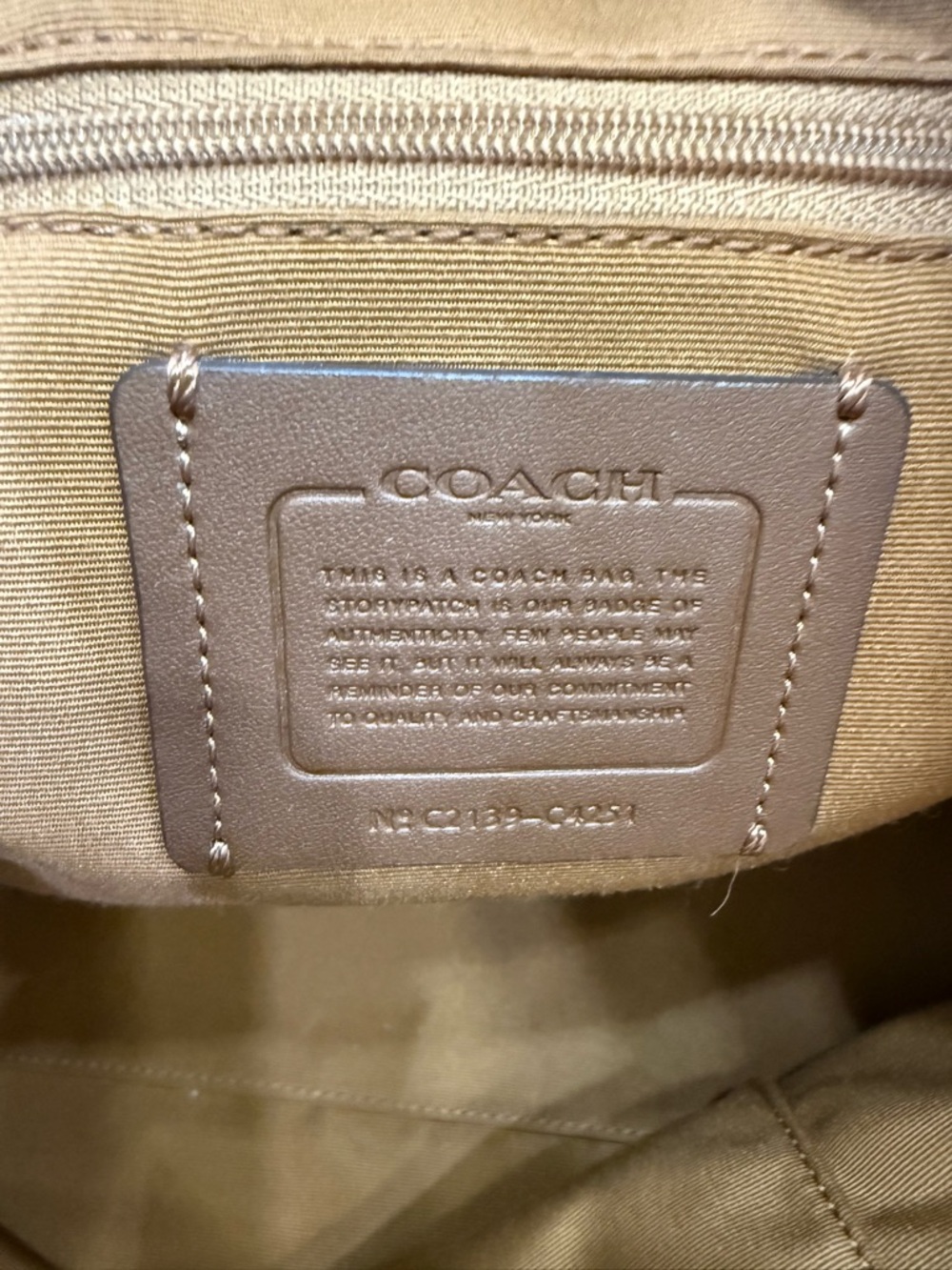 Coach Floral Print Tote Cream Canvas Leather Trim Zip Top Shoulder Bag - Picture 8 of 10